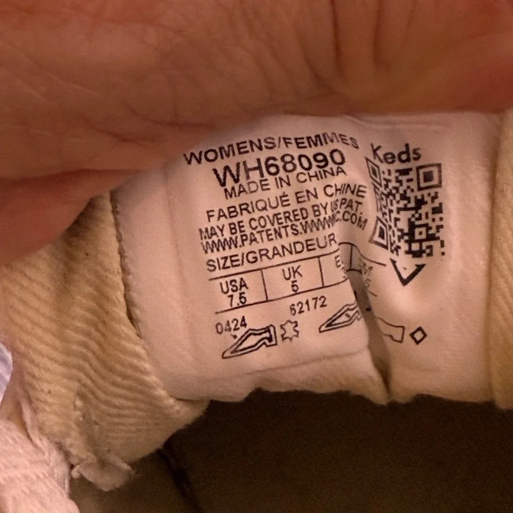 Keds Womens WH68090 Cream Gold Leather‎ Platform Sneakers Size 7.5
